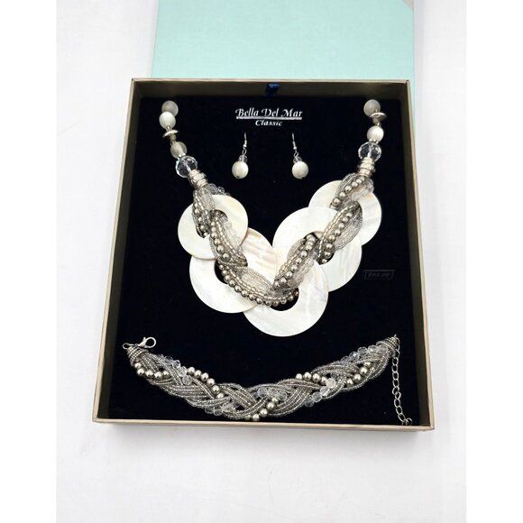 Bella Del Mar Jewelry - Bella Del Mar Expressions Classic Collection White Shell Jewelry Set of 3